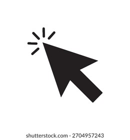 Cursor icon clicks silhouette icon vector flat design
