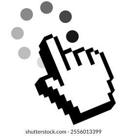 Cursor icon. Computer mouse click cursor arrow icons and loading icons. Isolated on transparent background