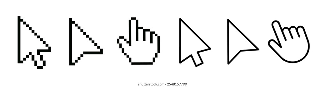  Cursor icon. Computer cursor set