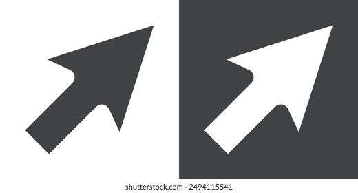 Cursor icon Flat set in black and white color outline vector