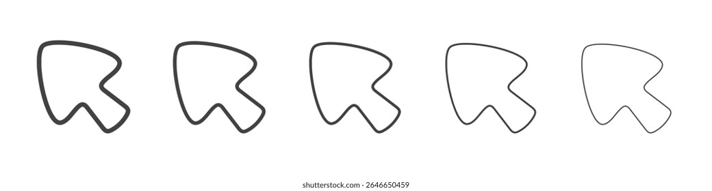 Cursor icon flat simple outline logo