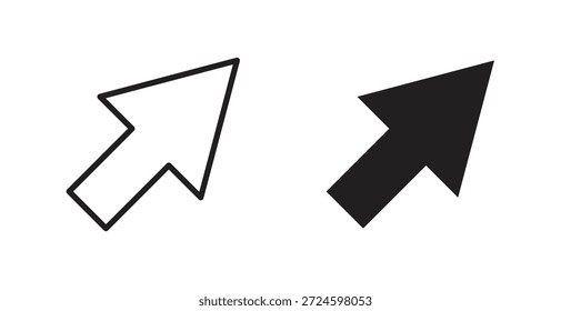 Cursor icon glyph and line set thin line symbol concept.