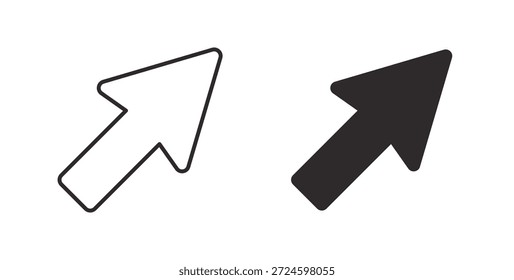 Cursor icon glyph and line set thin line symbol concept.