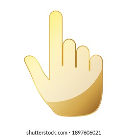 Cursor icon. Gold vector illustration. Gold cursor icon on white background. Hand icon