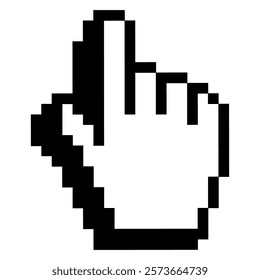 Cursor icon in hand form, mouse click cursor, clicking hand pointer