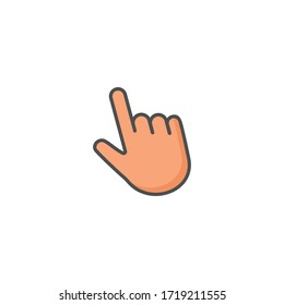 icono del cursor, signo del cursor de mano y diseño del vector de símbolo