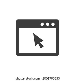 Icono del cursor aislado en gráfico de vectores en blanco y negro