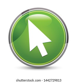 Cursor icon isolated on elegant green round button vector illustration