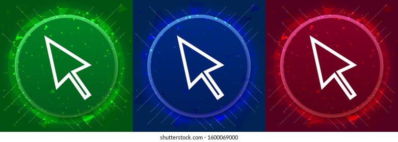 Cursor icon isolated on elegant modern design abstract buttons set illustration