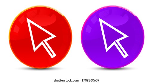 Cursor icon isolated on glossy round buttons illustration