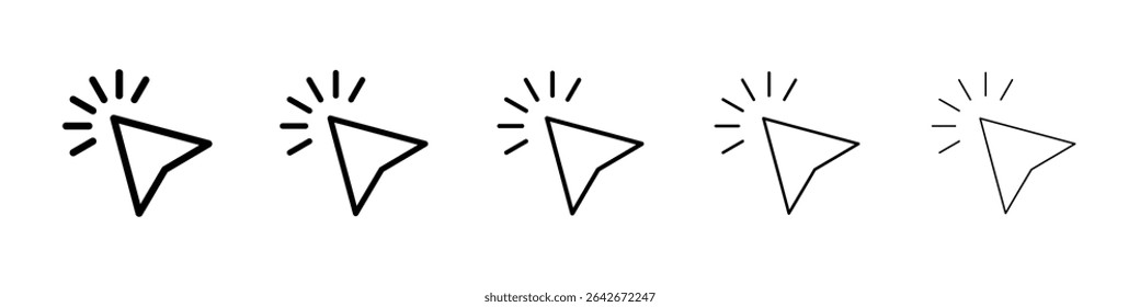 Cursor icon isolated vector on white background set
