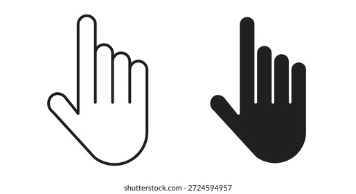 Cursor icon with line and silhouette versions.