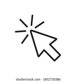 Icono de cursor en estilo de línea, símbolo de cursor para aplicación, diseño web y concepto de negocio.