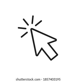 Cursor icon in line style, cursor symbol for app, web design and business concept.