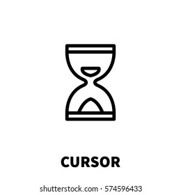 Cursor icon or logo in modern line style. High quality black outline pictogram for web site design and mobile apps. Vector illustration on a white background.
