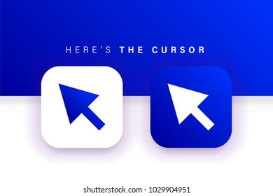 Cursor Icon. Mouse Icon. Arrow Icon. Square Contained. Use For Brand Logo, Application, Ux/ui, Web. Blue Design. Compatible With Jpg, Png, Eps, Ai, Cdr, Svg, Pdf, Ico, Gif.