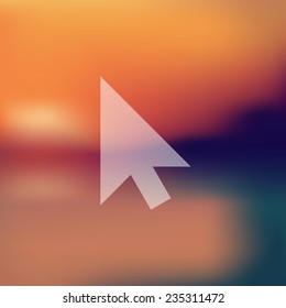 cursor icon on blurred background