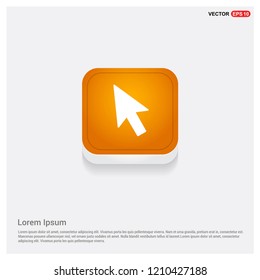 Cursor Icon Orange Abstract Web Button - Free vector icon