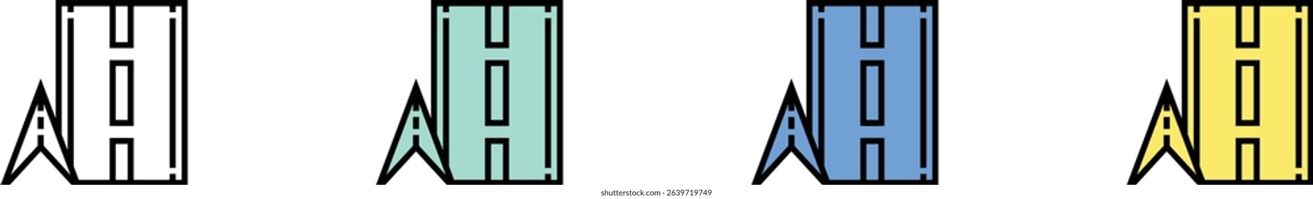 cursor icon. Outline, Green, Blue and Yellow Style Design Isolated On White Background