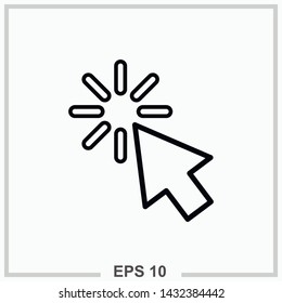 Cursor icon outline isolated vector illustration