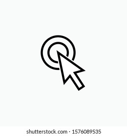 Cursor Icon. Pointer Illustrations - Vector, Sign and Symbol in Line Art Style for Design, Presentation, Website or Apps Elements.