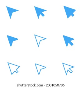 Cursor-Symbol-Set. Pfeilsymbol auf weißem Hintergrund gesetzt. Vektor.