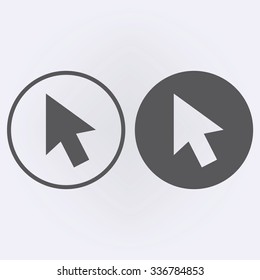 Cursor icon set in circle . Vector illustration