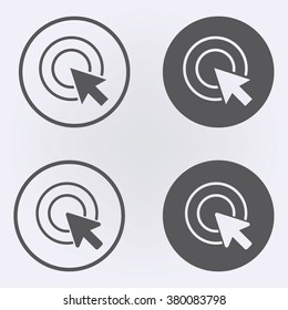 Cursor icon set in circle . Vector illustration