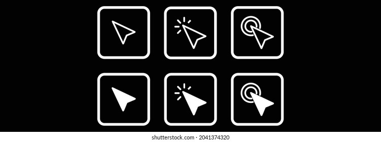 cursor icon set,  click icon set,  cursor and click symbol vector