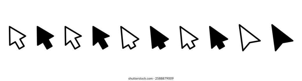 Cursor icon set. Computer cursor.