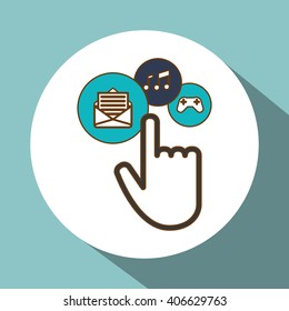 cursor and  icon set design, vector illustration
