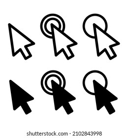 Cursor icon set isolated on white backgound