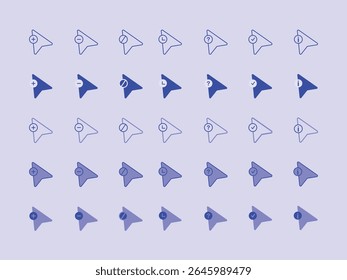 Cursor Icon Set – Minimal Pointer and Click Symbol Vector Design