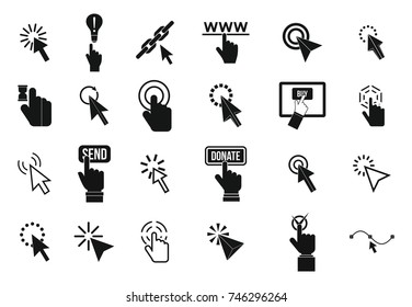 Cursor icon set. Simple set of cursor vector icons for web design isolated on white background