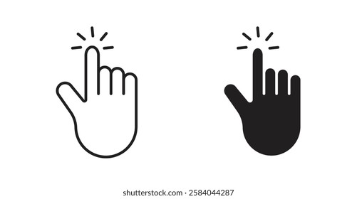 Cursor icon set in thin line. vector illustrations for web