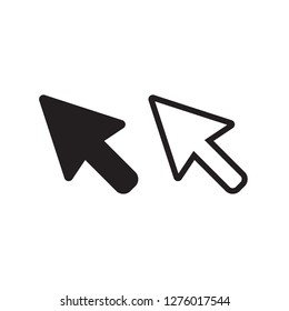 Cursor icon set, vector cursor arrow, black and line icons