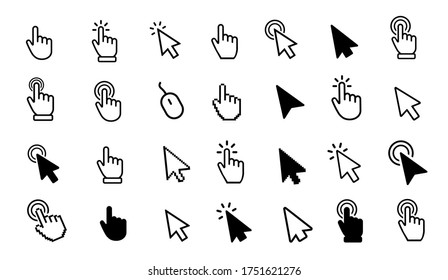 Cursor icon set vector. Mouse arrow pointer. Cursor mouse icon