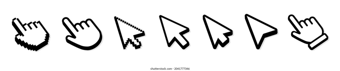 Cursor icon set vector. Mouse arrow pointer. Cursor mouse icon