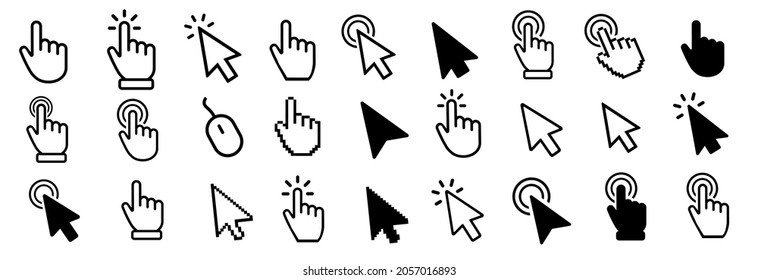 Cursor icon set vector. Mouse arrow pointer. Cursor mouse icon