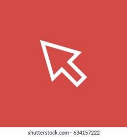 cursor icon. sign design. red background