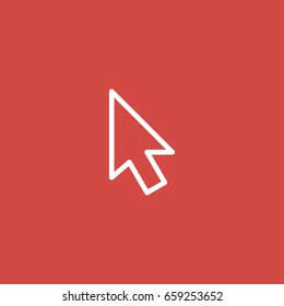 cursor icon. sign design. red background