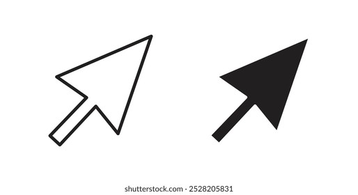 Cursor icon in solid and stroke style.