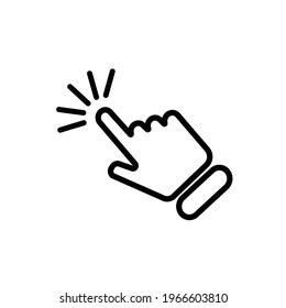 Símbolo del icono del cursor. Haga clic en el vector de material de icono en fondo blanco