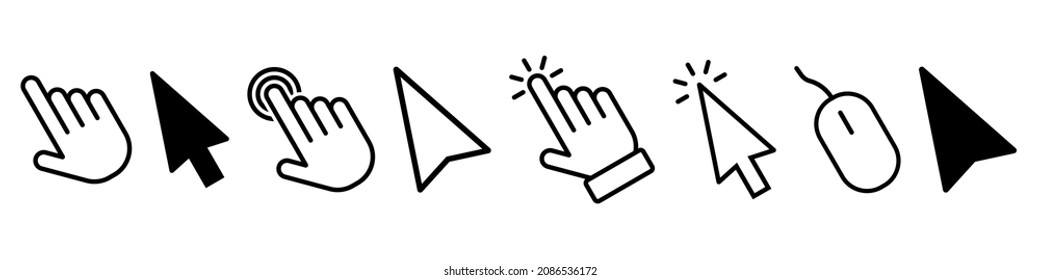 Cursor icon symbol set simple design