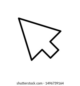 Cursor Icon Template Logo Design Emblem Isolated Illustration Best Logo Simple Outline Solid Background White