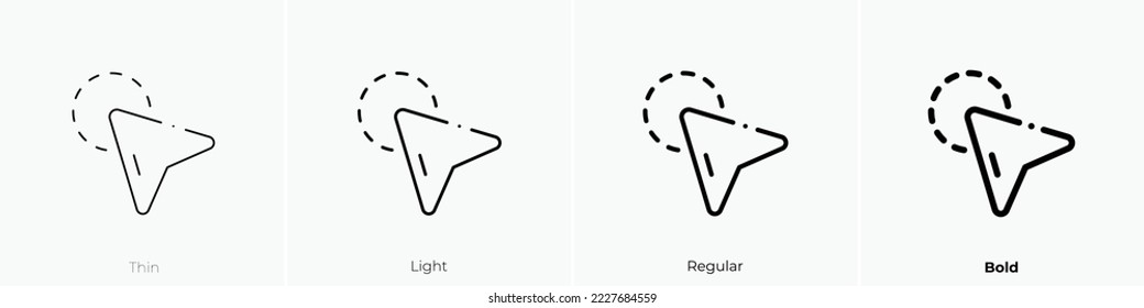 cursor icon. Thin, Light Regular And Bold style design isolated on white background