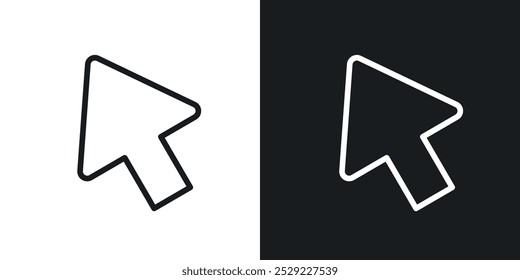 Icono de cursor en color negro de línea delgada. ilustración de símbolos de Vector simple plano.