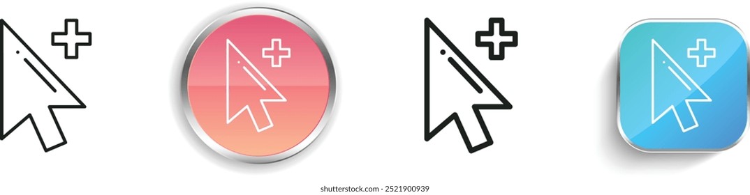 cursor icon. Thin Linear, Regular and Button Style Design Isolated On White Background