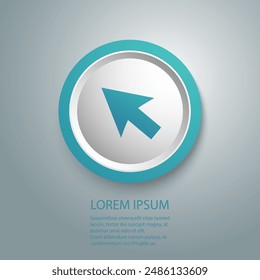 Icono de cursor en un estilo plano de moda aislado sobre fondo blanco. Icono de cursor de línea Icono de página para el diseño del Sitio web Icono de cursor de línea Logo, App, UI. Icono de cursor de línea Ilustración vectorial