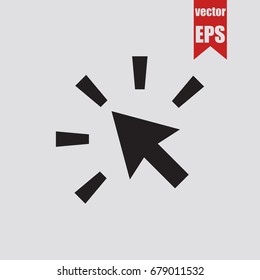 Cursor icon in trendy isolated on grey background.Vector illustration.
